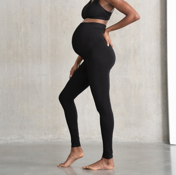 Preggo Over The Bump Black Maternity Leggings - Picture 1 of 4